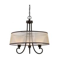 View 3 Light Forest Bronze Frosted Fluted Glass Shades LED Pendant Light Fixture