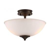 View 13" 24 watt 120 volt 3000K Natural White Forest Bronze Frosted Fluted Glass Shade LED Ceiling Light Fixture