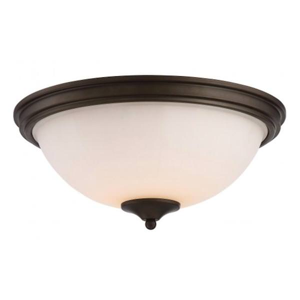 13" 18 watt 120 volt 3000K Forest Bronze Frosted Fluted Glass Shade LED Ceiling Light Fixture