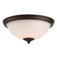 View 13" 18 watt 120 volt 3000K Forest Bronze Frosted Fluted Glass Shade LED Ceiling Light Fixture