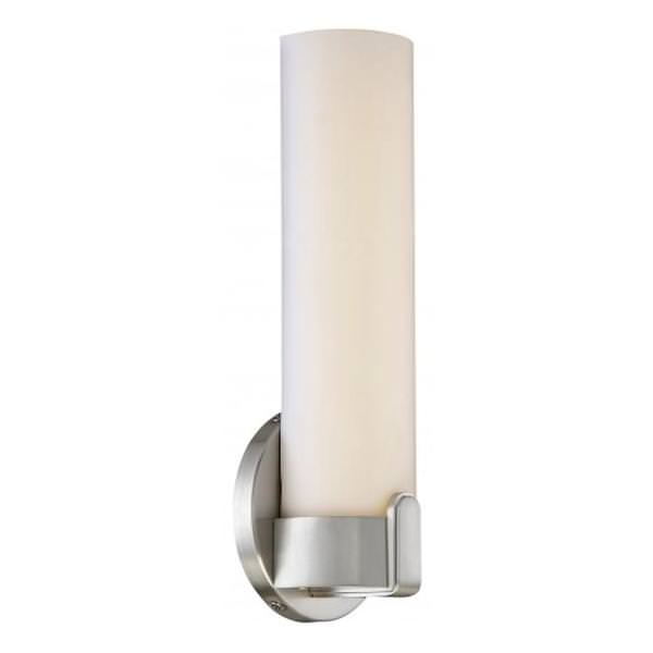 1 Module LED Brushed Nickel Trim White Acrylic Lens Shade Single Wall Sconce Light Fixture