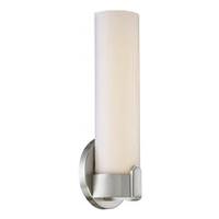 View 1 Module LED Brushed Nickel Trim White Acrylic Lens Shade Single Wall Sconce Light Fixture