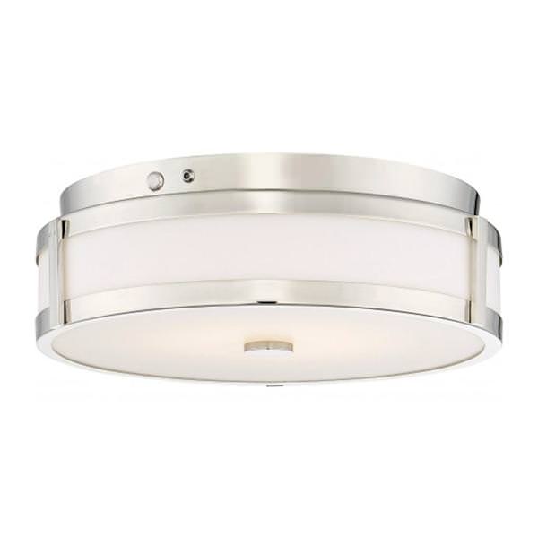 14" 20 watt 120/277 volt 3000K Natural White Polished Nickel Dimmable LED Ceiling Light Fixture