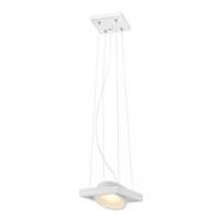 View 1 Light White Opaque Glass Shade LED Pivoting Head Pendant Light Fixture
