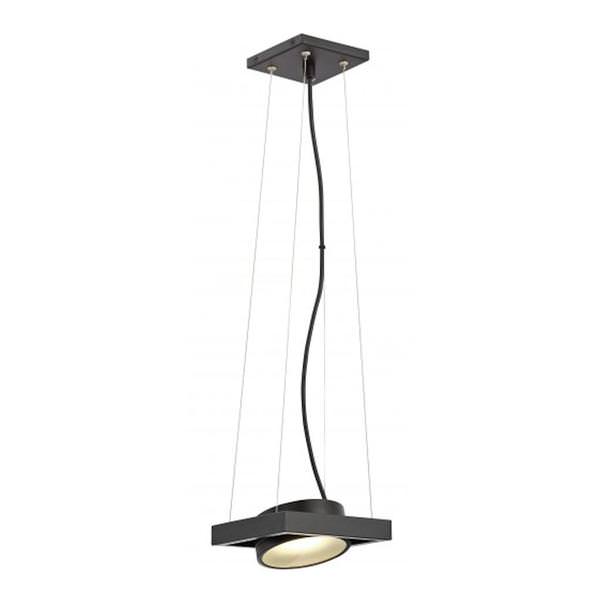 1 Light Textured Black Opaque Glass Shade LED Pivoting Head Pendant Light Fixture