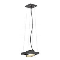 View 1 Light Textured Black Opaque Glass Shade LED Pivoting Head Pendant Light Fixture