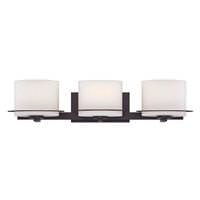 View 3 Light Venetian Bronze Etched Opal Glass Shades Vanity Light Fixture