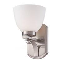 Nuvo Lighting 1 Light Brushed Nickel Frosted Glass Shade Vanity Light Fixture