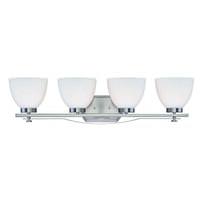 Nuvo Lighting 4 Light Brushed Nickel Frosted Glass Shades Vanity Light Fixture