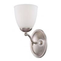 Nuvo Lighting 1 Light Brushed Nickel Frosted Glass Shade Vanity Light Fixture