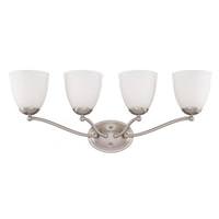 Nuvo Lighting 4 Light Brushed Nickel Frosted Glass Shades Vanity Light Fixture