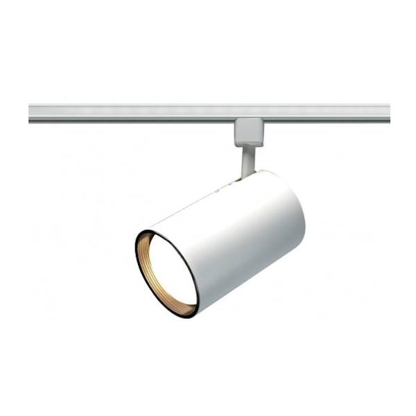 1 Light White Straight Cylinder Track Lighting Head