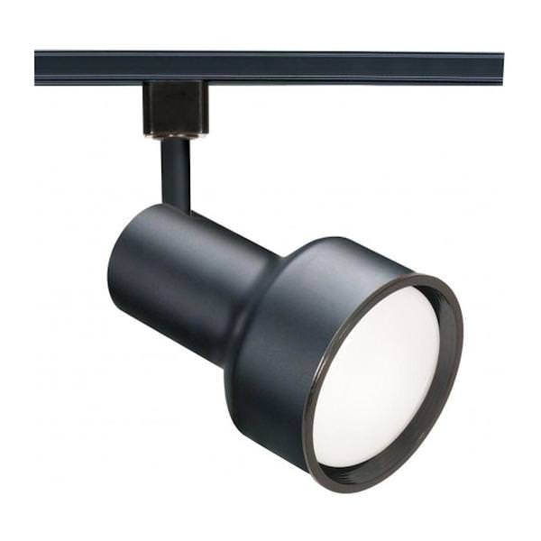 1 Light Black Step Cylinder Track Lighting Head