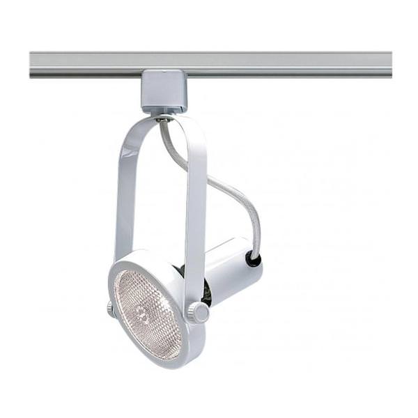 1 Light White Gimbal Ring Track Lighting Head