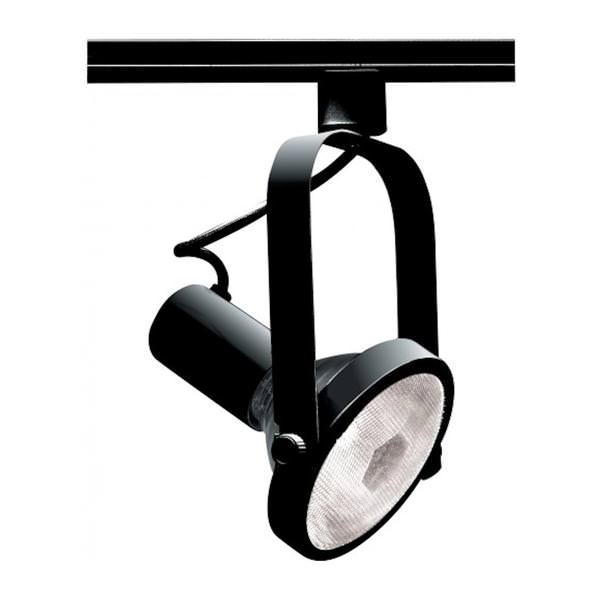 1 Light Black Gimbal Ring Track Lighting Head
