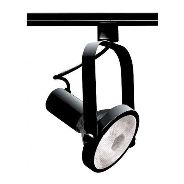 1 Light Black Gimbal Ring Track Lighting Head