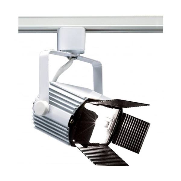 1 Light White Power Flood Track Lighting Head with Barn Door
