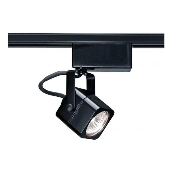 1 Light Black Square Track Lighting Head