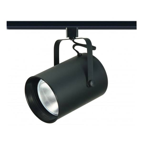 1 Light Black Straight Cylinder Track Lighting Head