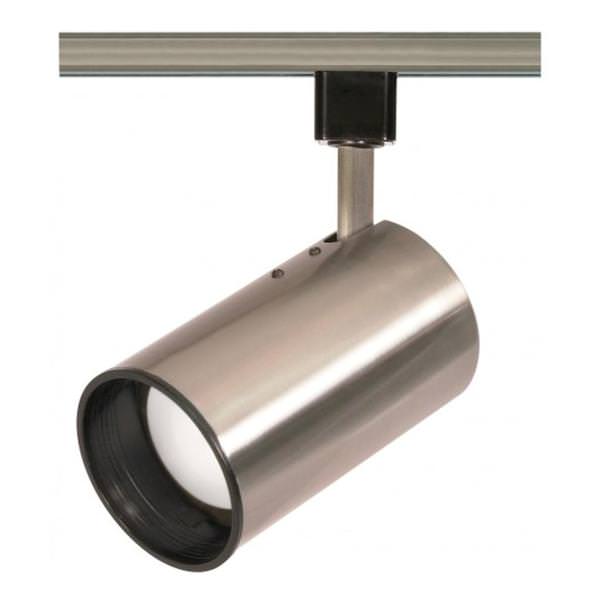 1 Light Brushed Nickel Straight Cylinder Track Lighting Head