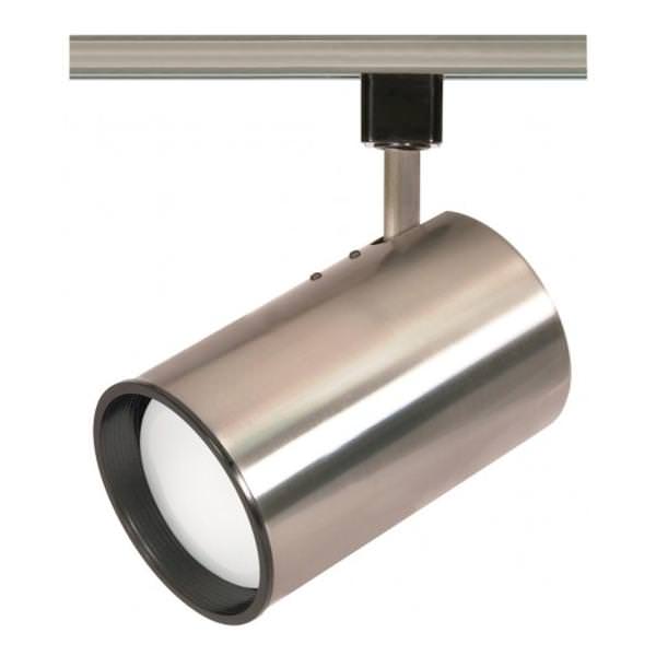 1 Light Brushed Nickel Straight Cylinder Track Lighting Head