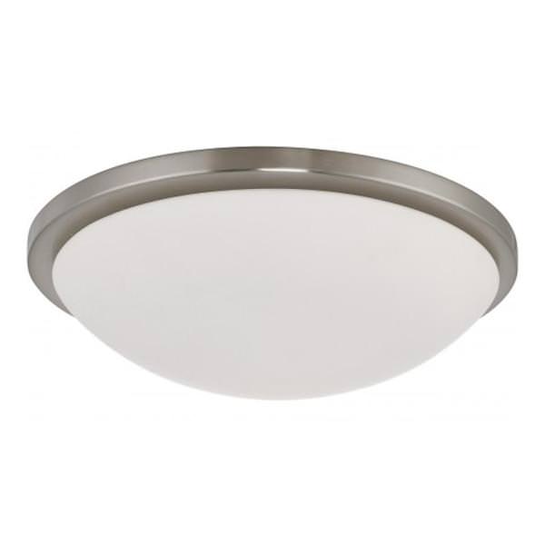 17" 25 watt 120 volt 3000K Natural White Brushed Nickel Frosted Glass Shade LED Ceiling Light Fixture