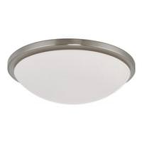 Nuvo Lighting 17" 25 watt 120 volt 3000K Natural White Brushed Nickel Frosted Glass Shade LED Ceiling Light Fixture
