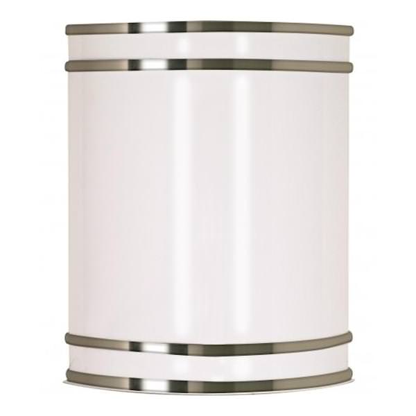 1 Light LED White Acrylic Shade Brushed Nickel Accents 3000K Wall Sconce Light Fixture