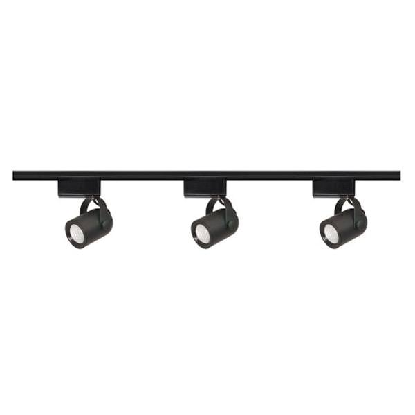 3 Light Black Round Back Track Lighting Kit