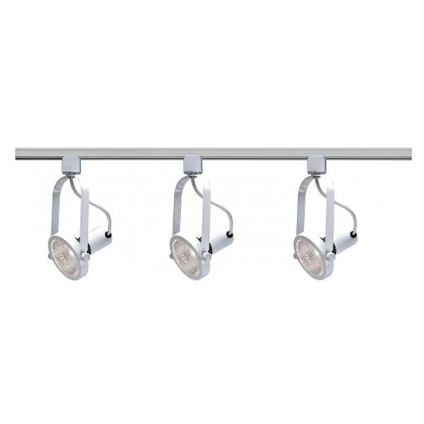 3 Light White Gimbal Ring Track Lighting Kit