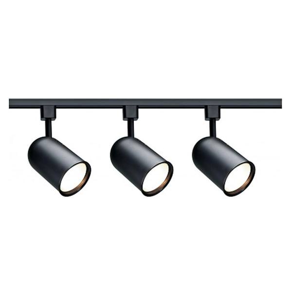 3 Light Black Bullet Cylinder Track Lighting Kit