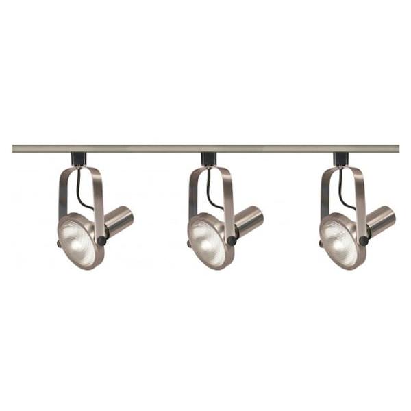 3 Light Brushed Nickel Gimbal Ring Track Lighting Kit