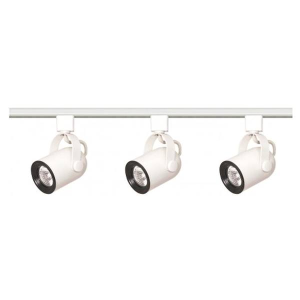 3 Light White Round Back Track Lighting Kit
