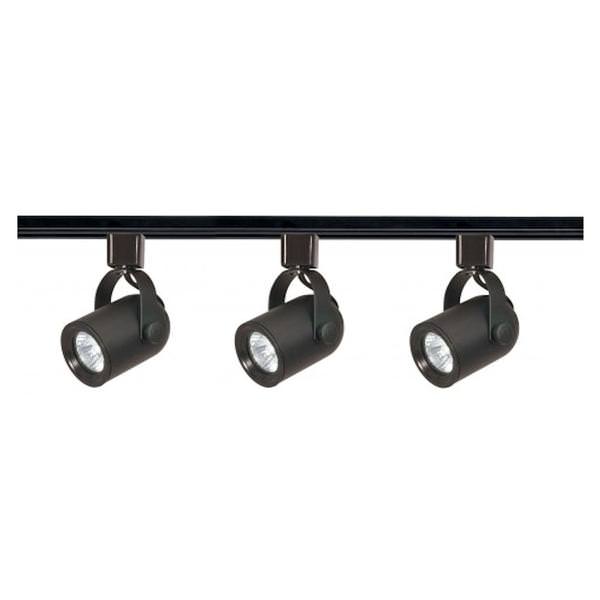 3 Light Black Round Back Track Lighting Kit