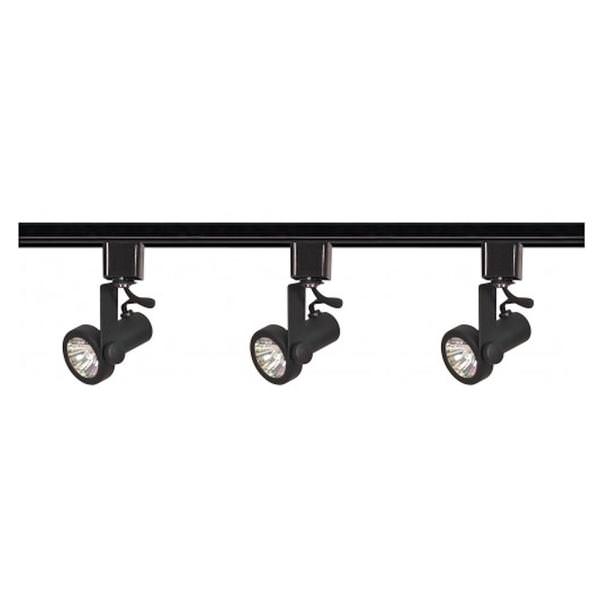 3 Light Black Gimbal Ring Track Lighting Kit