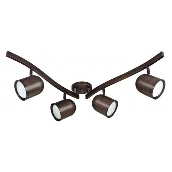 4 Light Russet Bronze Bullet Swivel Track Lighting Kit