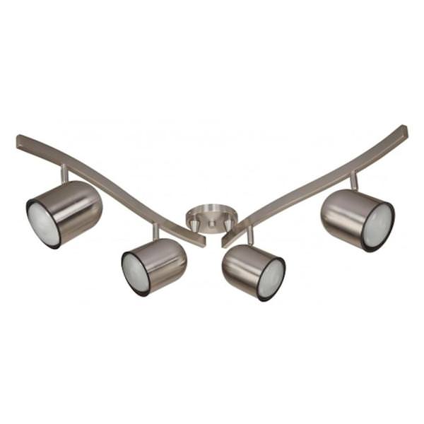 4 Light Brushed Nickel Bullet Swivel Track Lighting Kit