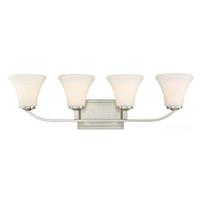 Nuvo Lighting 4 Light Brushed Nickel Frosted Glass Shades Vanity Light Fixture