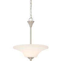 View 2 Light Brushed Nickel Frosted Glass Shade Pendant Light Fixture