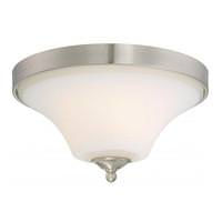 View 2 Light Brushed Nickel Frosted Glass Shade Ceiling Light Fixture