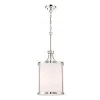 View 3 Light Polished Nickel Frosted Glass Shade Pendant Light Fixture