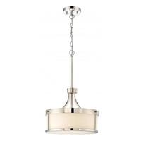 View 2 Light Polished Nickel Frosted Glass Shade Pendant Light Fixture