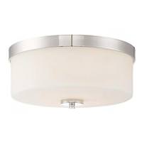 View 2 Light Polished Nickel Frosted Glass Shade Ceiling Light Fixture