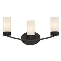 View 3 Light Mahogany Bronze Frosted Glass Shades Vanity Light Fixture