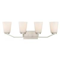 Nuvo Lighting 4 Light Brushed Nickel Frosted Glass Shades Vanity Light Fixture
