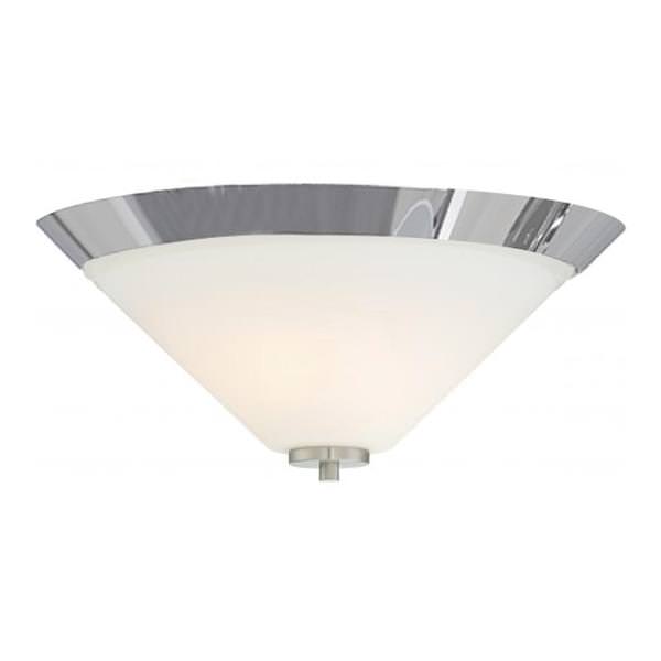 2 Light Brushed Nickel Frosted Glass Shade Ceiling Light Fixture