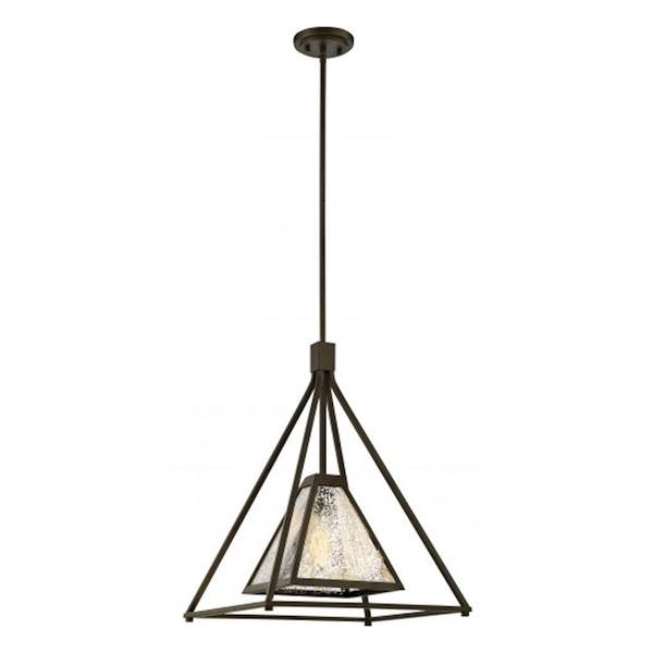 1 Light Forest Bronze Antique Mirror Glass Shade Pendant Light Fixture