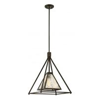 Nuvo Lighting 1 Light Forest Bronze Antique Mirror Glass Shade Pendant Light Fixture