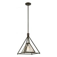 Nuvo Lighting 1 Light Forest Bronze Antique Mirror Glass Shade Pendant Light Fixture