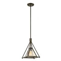 Nuvo Lighting 1 Light Forest Bronze Antique Mirror Glass Shade Pendant Light Fixture